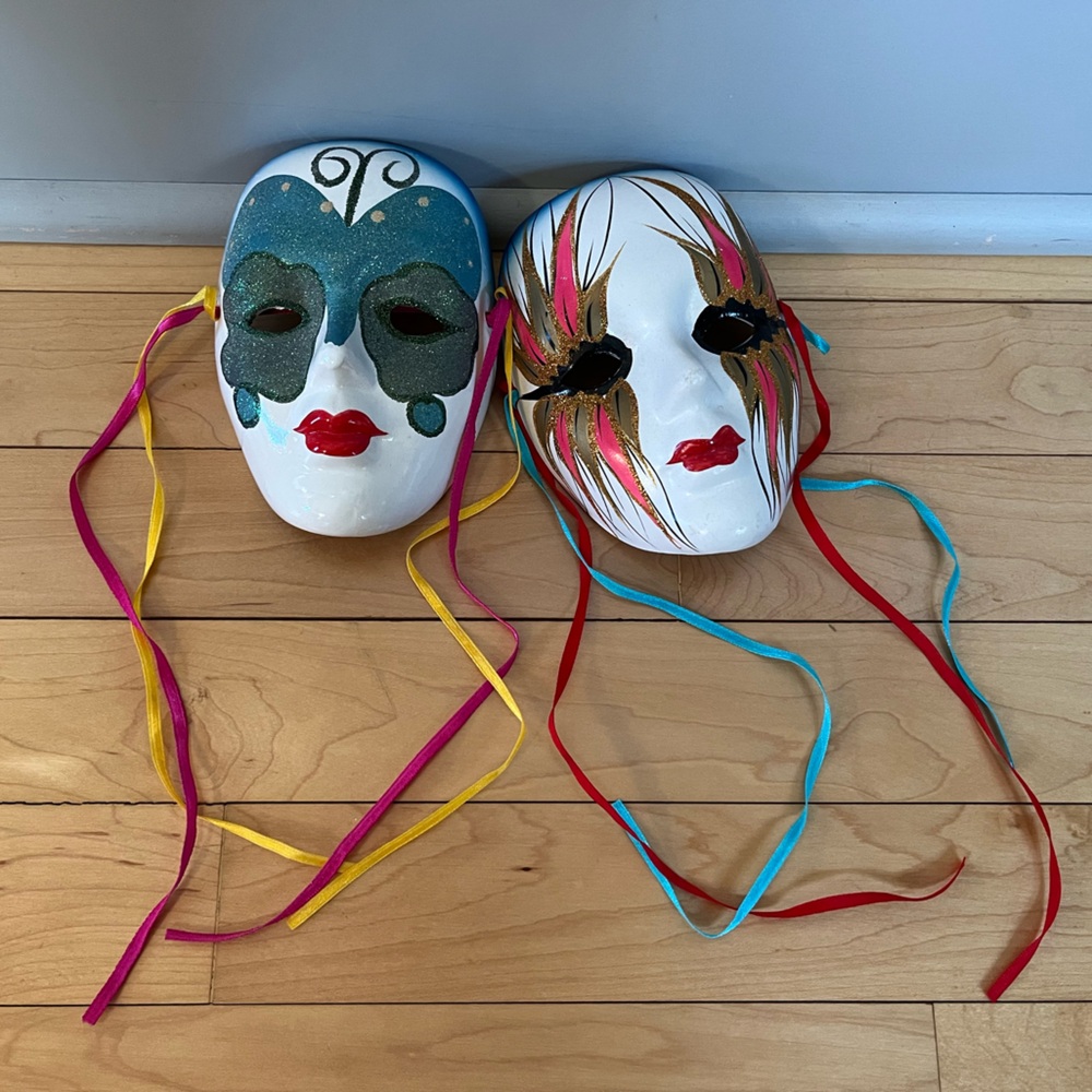 Ceramic Decorative Masks - Set of 2